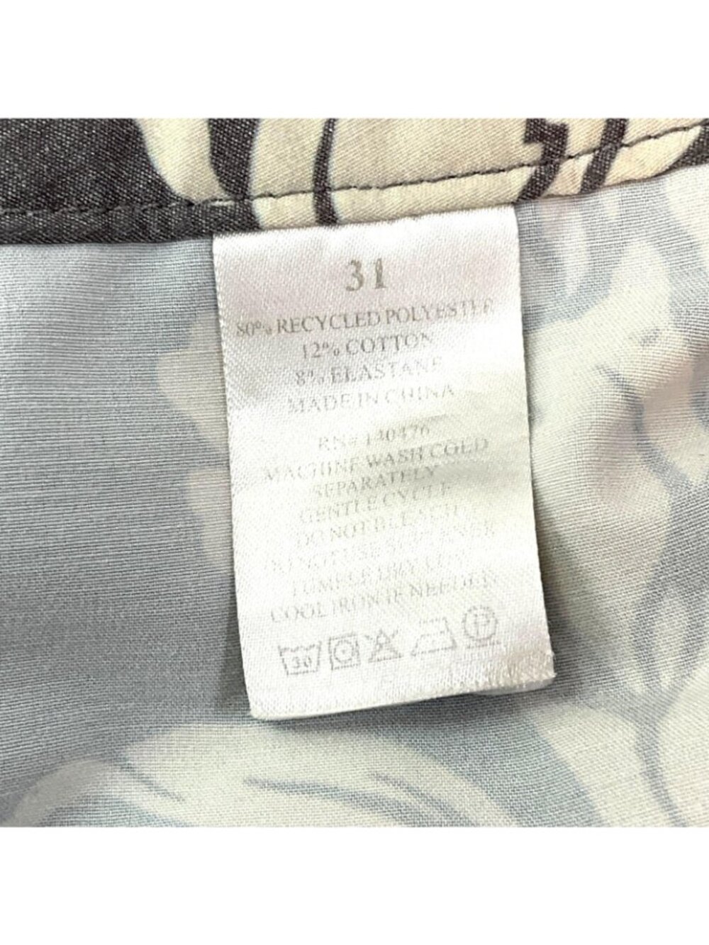 Faherty Board Shorts Mens 31 Gray Floral Swim Trunks Quick Dry Stretch Pockets - Picture 7 of 13
